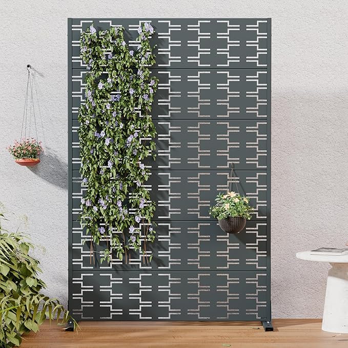 Casaphoria Metal Privacy Screen Outdoor, Drakgrey-Brick by Casaphoria