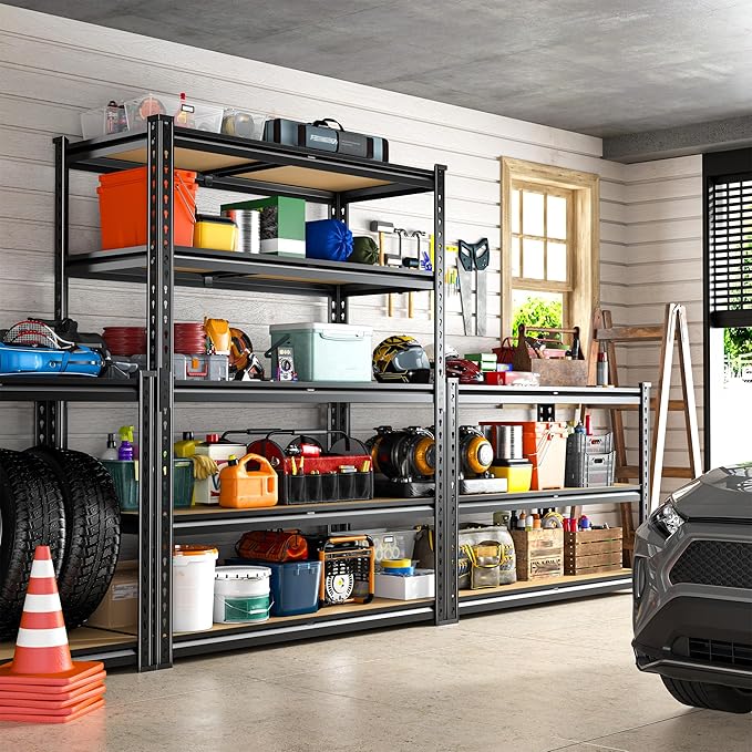 REIBII 2400LBS Storage Shelves 5 Tier Garage Shelving Heavy Duty Adjustable - Image 9