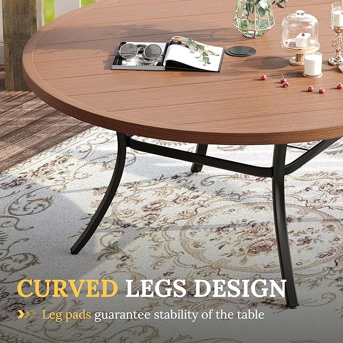 VICLLAX 60" Outdoor Round Patio Table - Image 6
