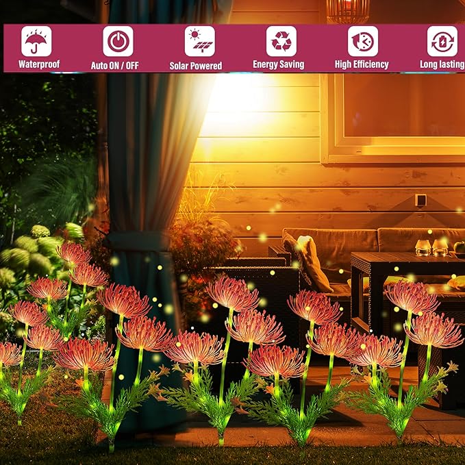 Solar Garden Lights Glowing Flowers & Stems, Outdoor Garden Decoration - Image 6