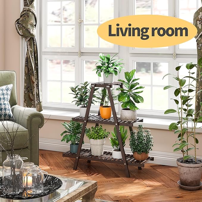 Plant Stand Indoor, Outdoor bamboo Plant Rack - Image 3