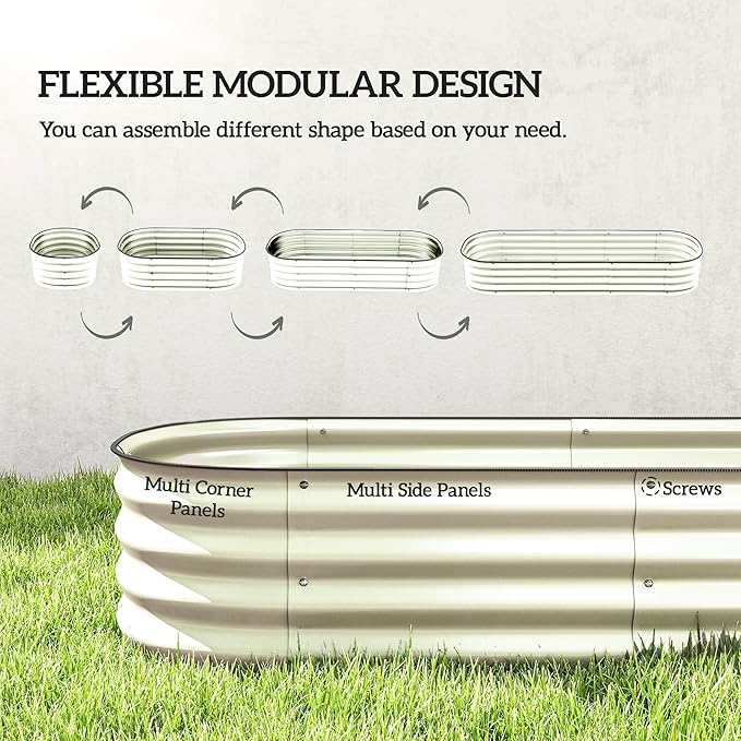 Outsunny 6.5' x 2' x 1' Galvanized Raised Garden Bed Kit, Outdoor Metal - Image 3
