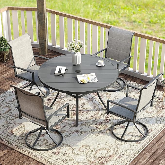 VICLLAX 41.2"x 28" Outdoor Round Patio Table - Image 2