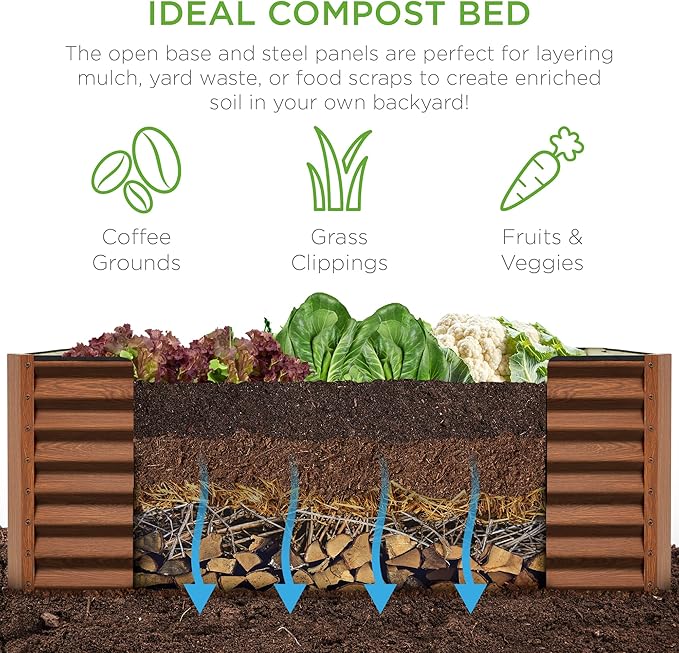 Best Choice Products 6x3x2ft Outdoor Metal Raised Garden Bed, Deep Root Box - Image 4