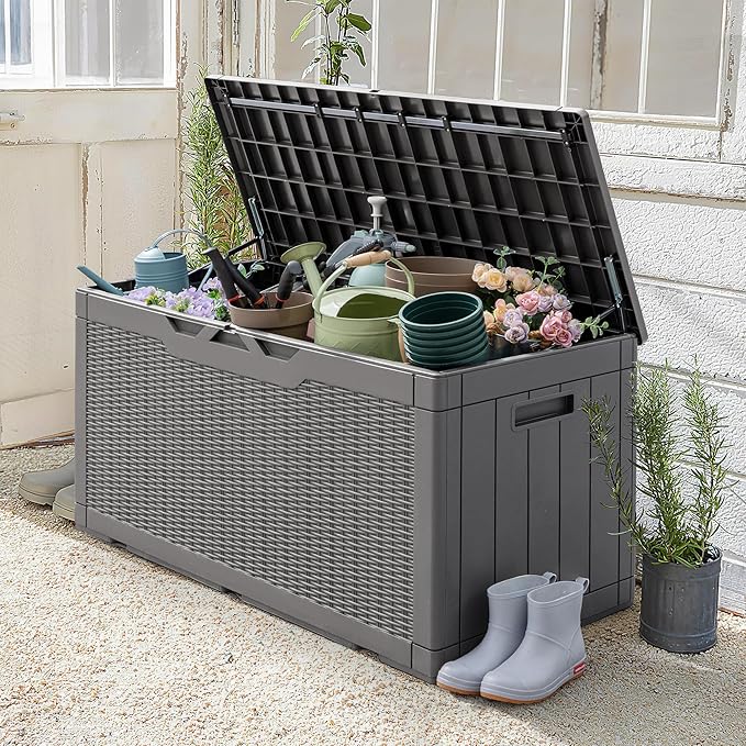 Greesum 100 Gallon Resin Patio Storage Box - Image 2
