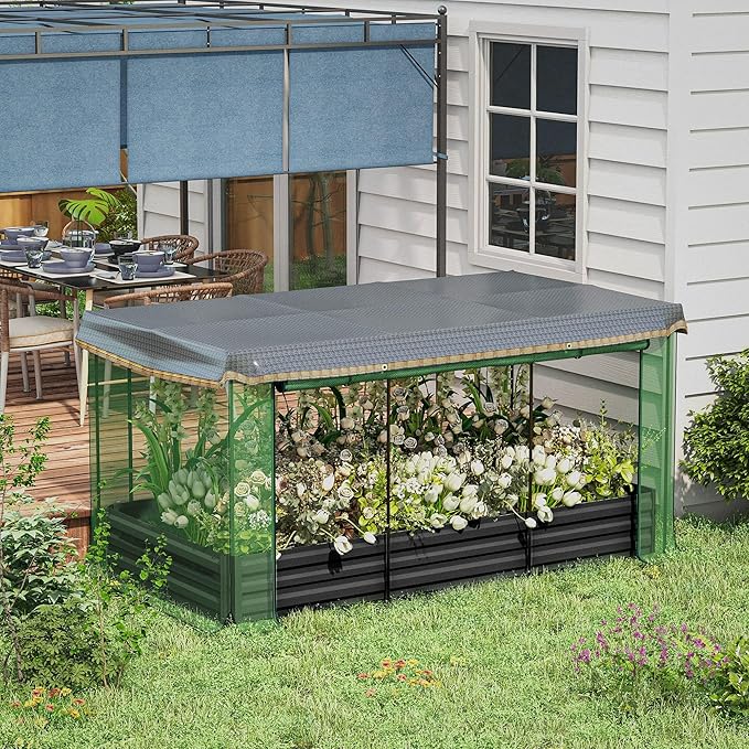 Outsunny 7.3 x 3.4 x 1 ft Galvanized Raised Garden Bed - Image 2