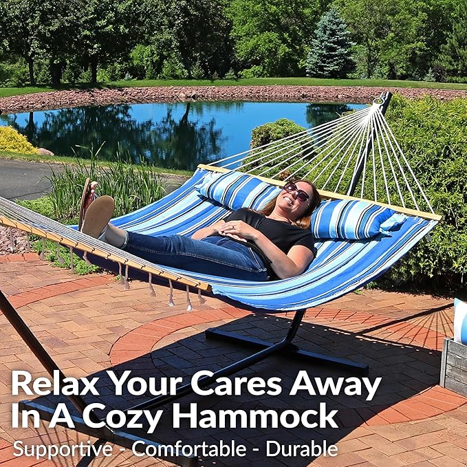 Sunnydaze Quilted Outdoor Hammock - Image 4