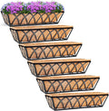 6pcs 24 Inch Window Deck with Coco Liner, Metal Hanging Flower Planter Window by LAWYAMAI
