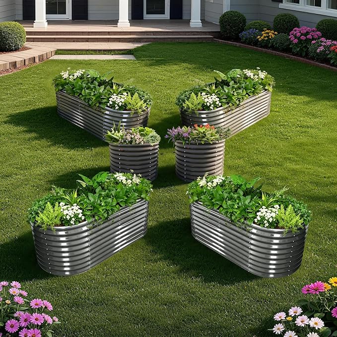 A ANLEOLIFE Set of 6, 30 Inch Extra Tall Galvanized Raised Garden Beds Kit - Image 3