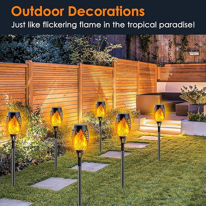10Pack Solar Lights Outdoor, Mini Solar Torch Lights - Image 5