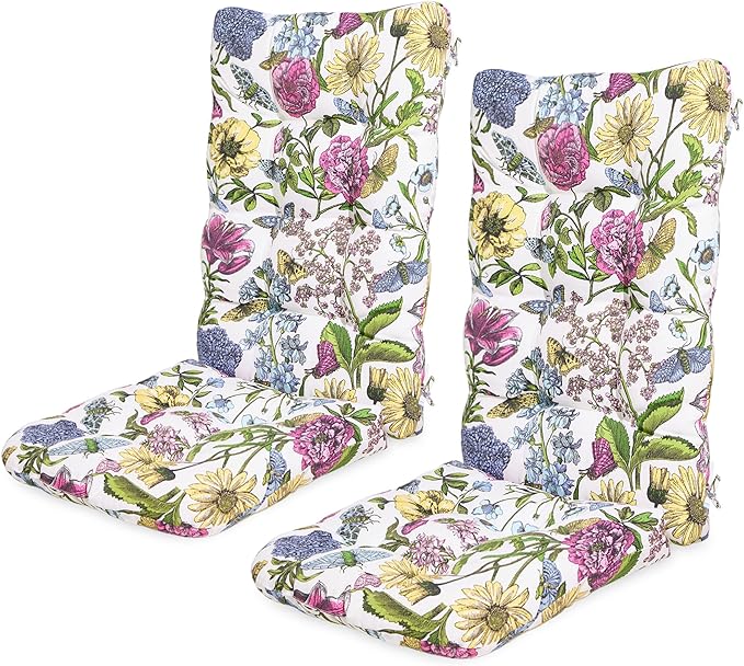 SERWALL HDPE Outdoor Rocking Cushion Set of 2, Memory Foam Cushion Flowers by SERWALL
