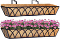 30 Inch Window Deck with Coco Liner Set of 2, Metal Hanging Flower Planter by LAWYAMAI