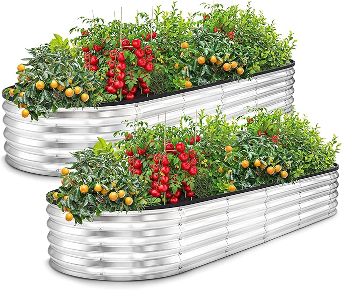 Utopia Home Galvanized Raised Garden Bed, 6 by 2 feet Lightweight Planter Boxes by UTOPIAHOME