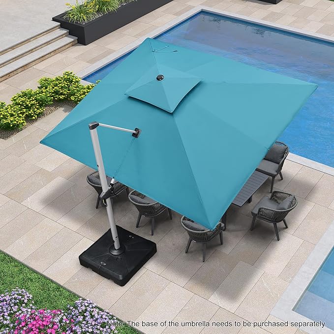 PURPLE LEAF 10' X 12' Patio Umbrella Outdoor Rectangle Umbrella Large - Image 2