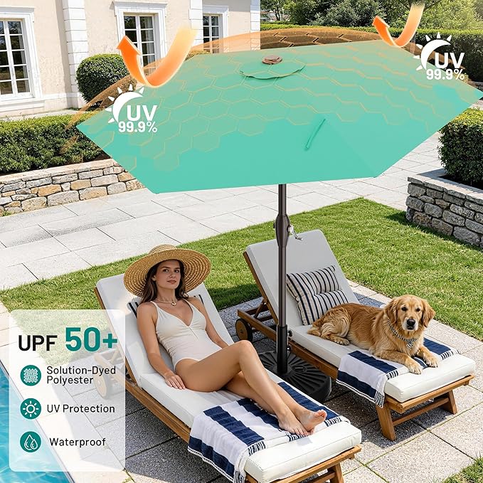 AreShark 7.5FT Patio Umbrella Table Market Umbrella - Image 6