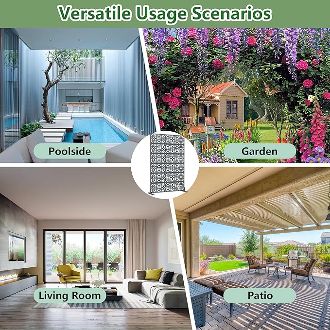 Casaphoria Metal Privacy Screen Outdoor, Drakgrey-Perilla - Image 6