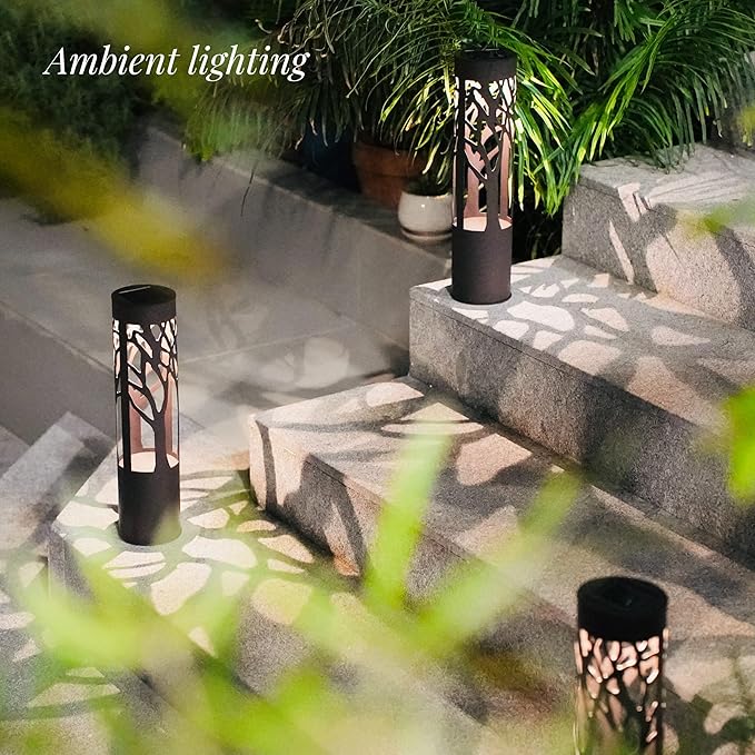 4Pack Solar Pathway Lights Outdoor, Landscape Lighting Dust to Dawn Solar Lights - Image 3