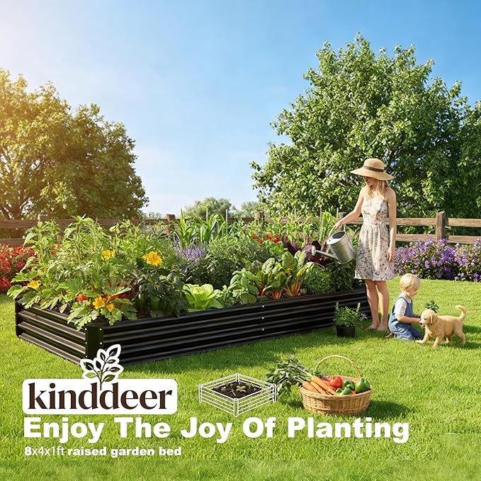 8x4x1ft Raised Garden Beds Outdoor Kit, No Support Rod, Metal Raised Garden Beds - Image 2