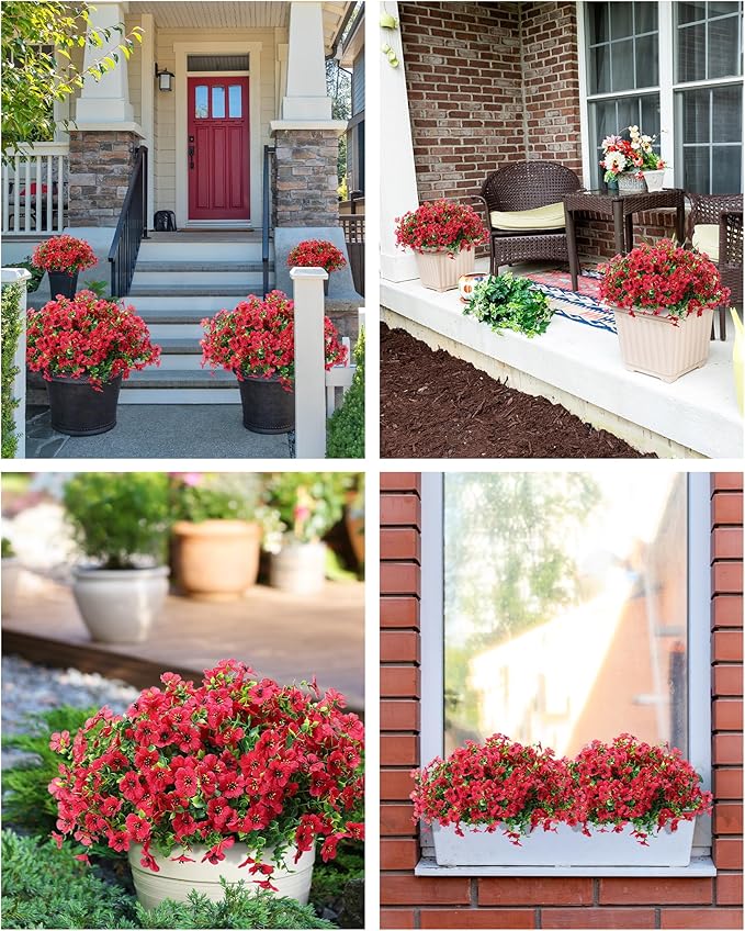 Faux Flowers for Outdoor Planters 16 Bundles UV Resistant Artificial Fake - Image 6