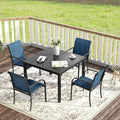 VICLLAX Patio Dining Set for 4, Alll Weather Metal Outdoor Furniture Set by HOME