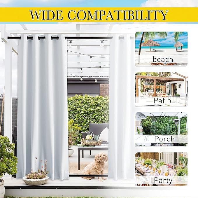 NICETOWN 2 Panels Outdoor Curtains - Image 8