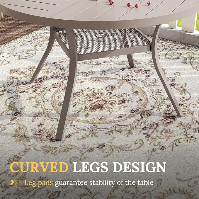 VICLLAX Round Patio Table with Adjustable Umbrella Hole - Image 7