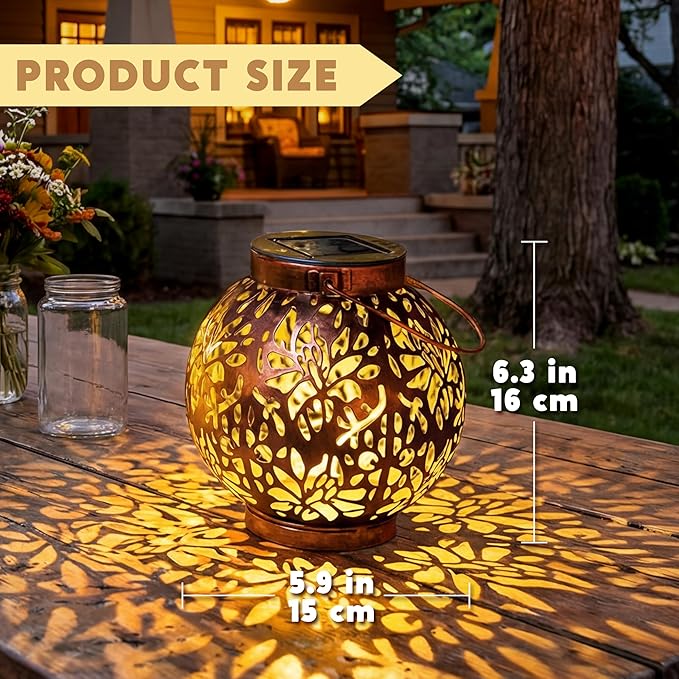 JOIEDOMI 2 Pack Outdoor Solar Hanging Lantern Lights, Waterproof Tabletop - Image 6