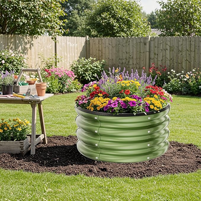 ZXZYHFTY Round Galvanized Raised Garden Bed kit, Round Large Metal Raised - Image 8