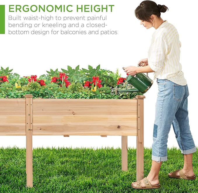 Best Choice Products 72x24x30in Raised Garden Bed, Elevated Wood Planter Box - Image 5