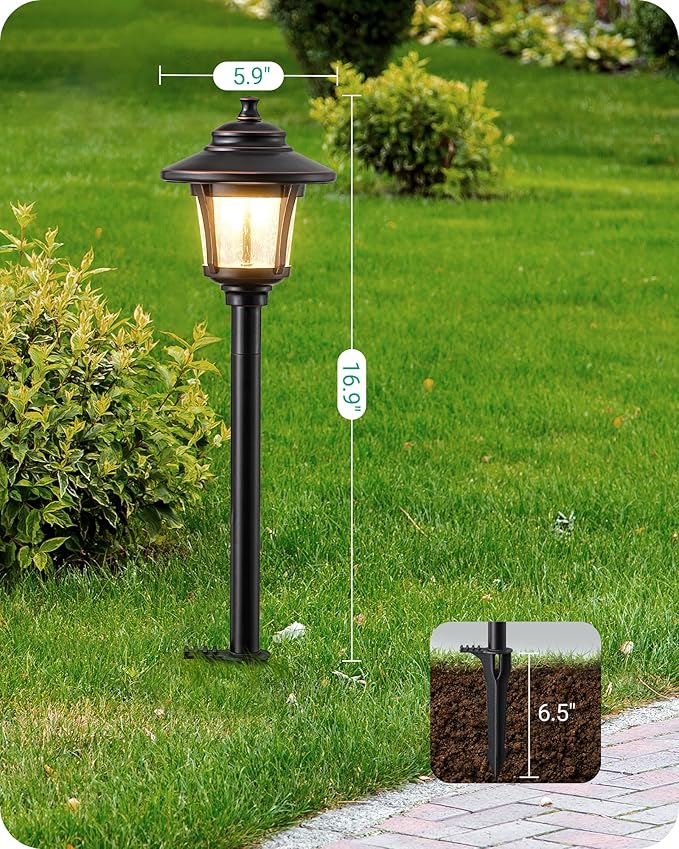 EDISHINE Low Voltage Pathway Lights Wired, 12V 3W 120LM 3000K Seed Glass - Image 7
