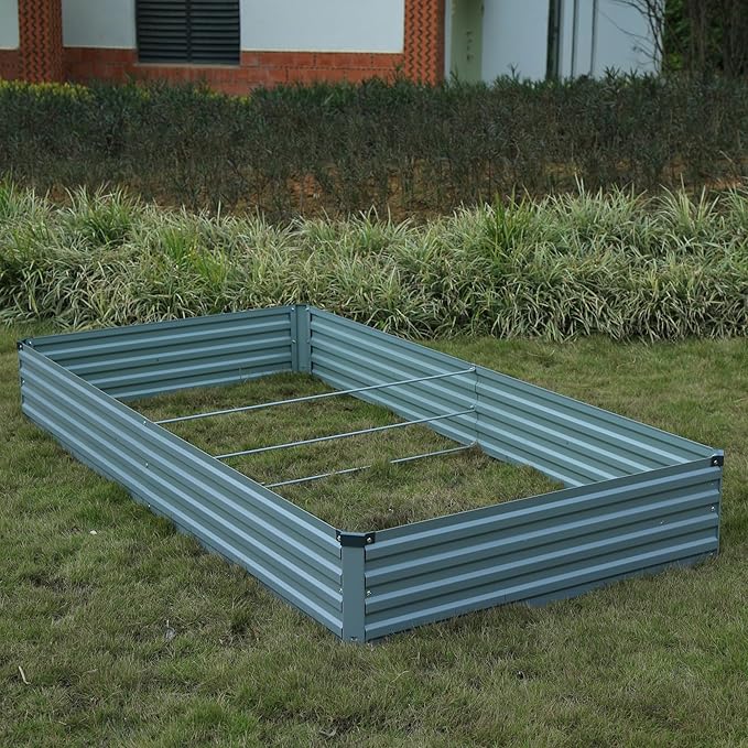 8x4x1ft Galvanized Raised Garden Bed, Outdoor Planter Box Metal Patio Kit - Image 6