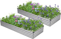 2PCS 7x3x1ft Galvanized Raised Garden Bed Kit, Galvanized Planter Raised Garden by Easllre
