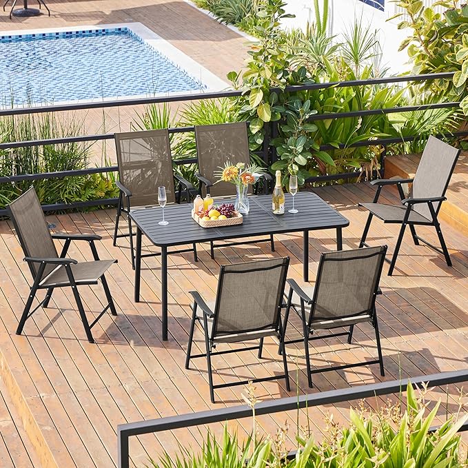 Yaheetech Patio Dining Chairs Set of 2, Portable Dining Chairs - Image 2
