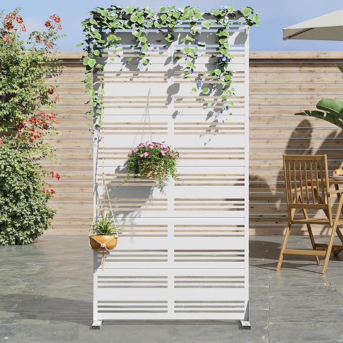 Casaphoria 72" H x 35" W Metal Privacy Screen, Outdoor Freestanding Decorative - Image 4