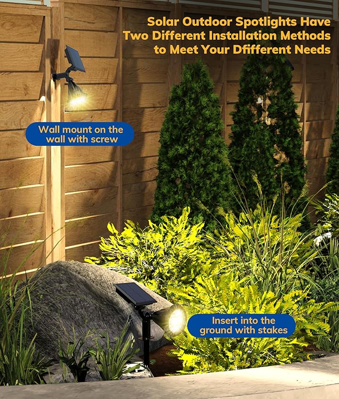 Solar Spot Lights for Outside, 21 LED Outdoor Solar Lights for Yard, 4 Pack - Image 4