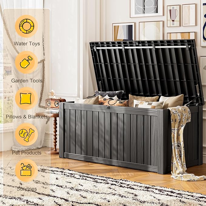 Outdoor Storage Box, Resin Deck Boxes Indoor and outdoor, Waterproof Storage - Image 4