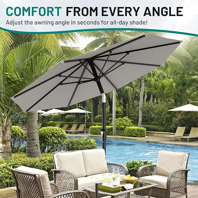AreShark 9 FT Patio Umbrella for Outdoor, Outdoor Table Umbrella - Image 7