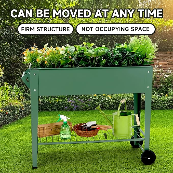 Raised Garden Bed with Legs and Wheels Removable - Image 6