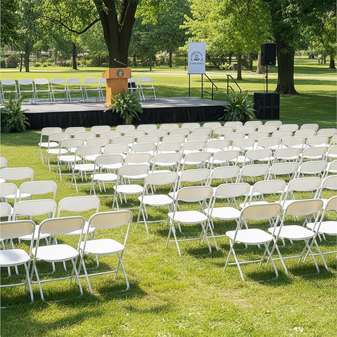 Flash Furniture Hercules Set of 10 Indoor/Outdoor Heavy-Duty Plastic Folding - Image 2