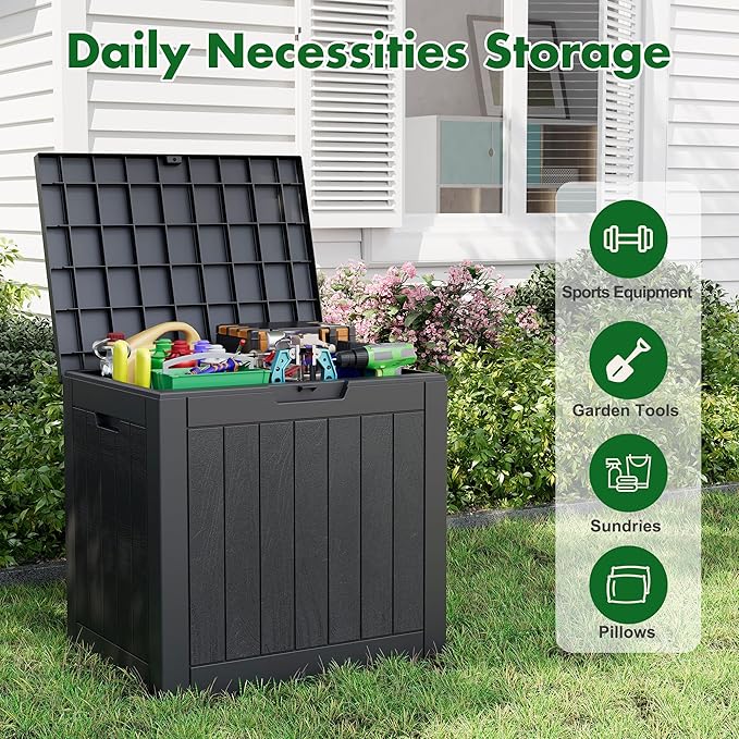 Outdoor Storage Box, Resin Deck Boxes Indoor and outdoor, Waterproof Storage - Image 4