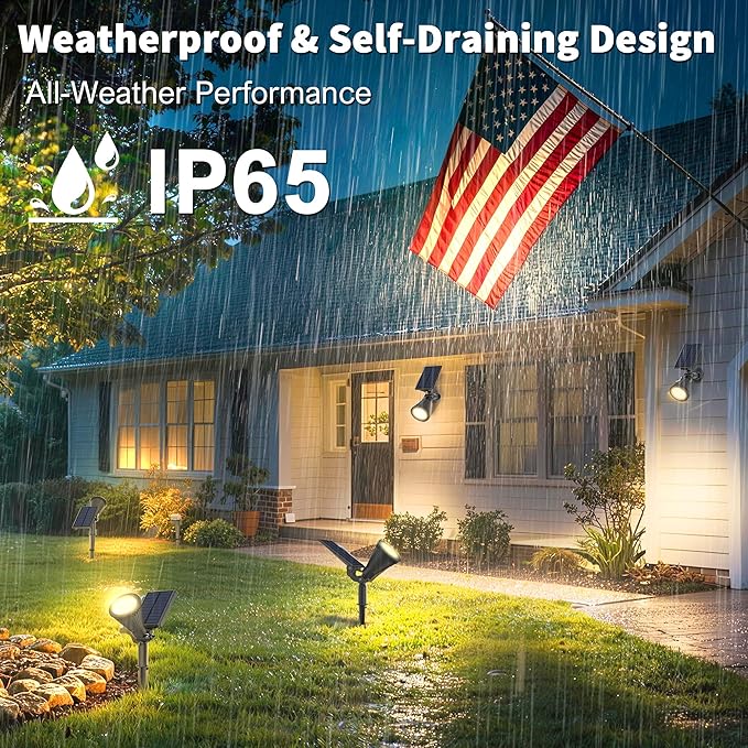 Solar Lights Outdoor Waterproof IP65, 3000K Super Bright LED, 2 Lighting Modes - Image 5