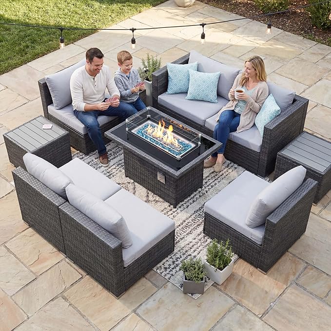 NICESOUL 9 Piece Patio Set by NICESOUL