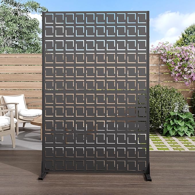 Casaphoria 72" H x 47" W Metal Privacy Screen, Outdoor Freestanding Decorative by Casaphoria