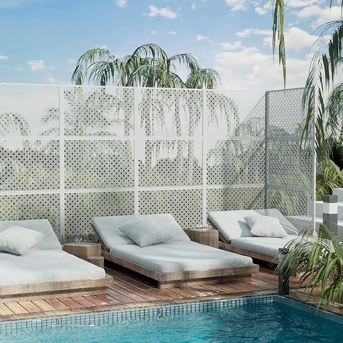 Casaphoria 72" H x 35" W Metal Outdoor Privacy Screen, Freestanding Decorative - Image 6