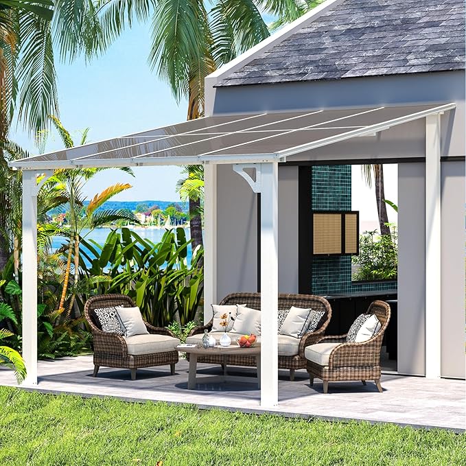 AECOJOY 8' x 8' White Gazebo Outdoor Pergola - Image 4