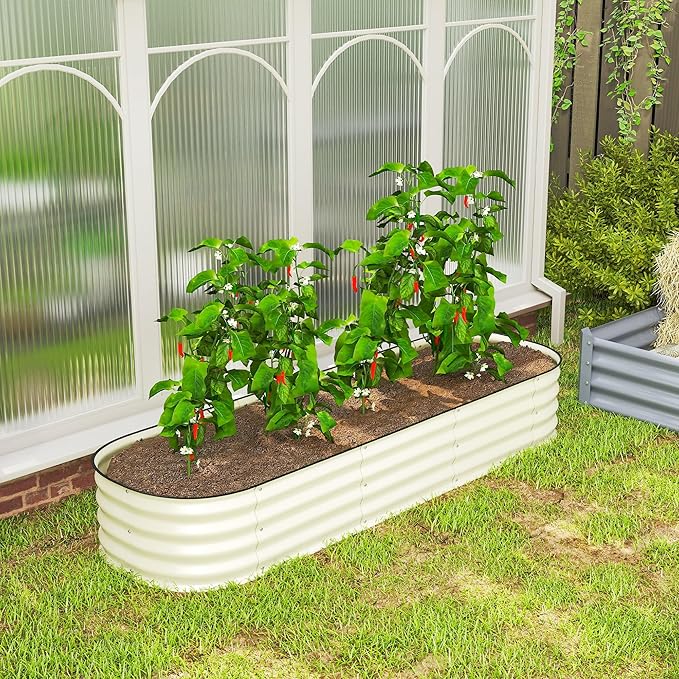Outsunny 6.5' x 2' x 1' Galvanized Raised Garden Bed Kit, Outdoor Metal - Image 9