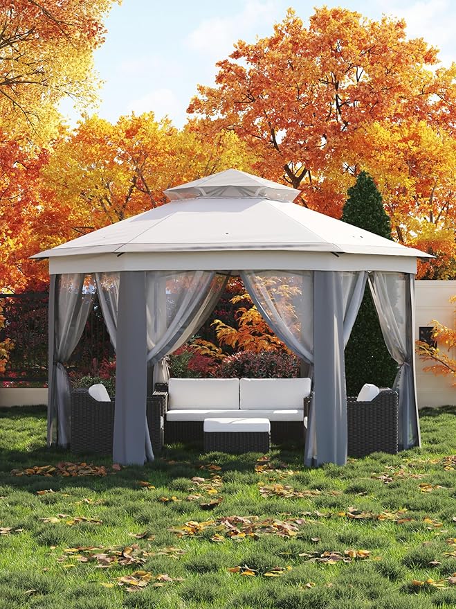 Garvee Pop Up Gazebo Screen Tent, Hexagonal Instant Gazebo Tent - Image 7
