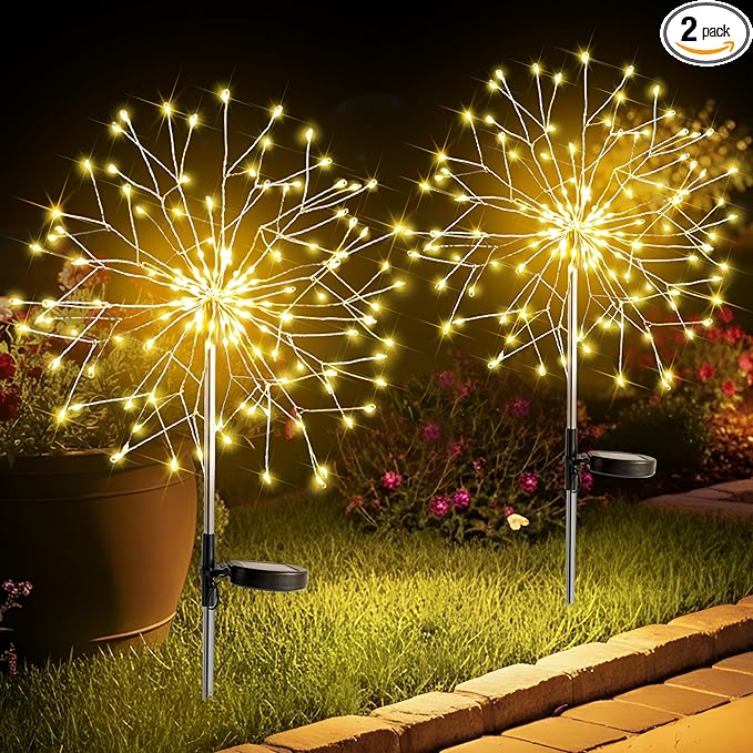 suddus Solar Garden Lights Outdoor Waterproof Decorative, Upgrade 2Pack 150LED by SUDDUS