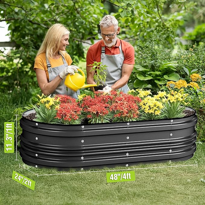 WORKPRO 2PK 4x2x1ft Outdoor Galvanized Raised Garden Bed Kit, Rust & Corrosion - Image 2