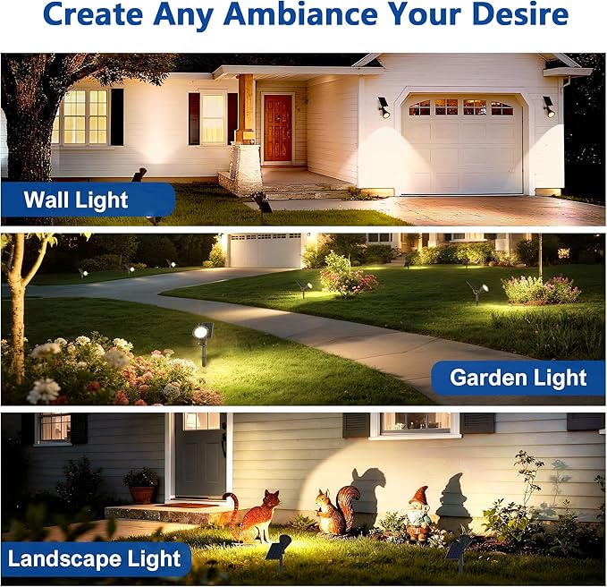 6 Pack Solar Lights Outdoor Waterproof IP65, Warm White, Super Bright LED - Image 7